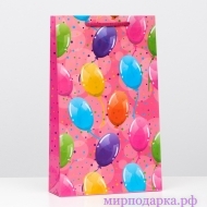 Пакет ламинированный "Праздничные шарики", 40,5 х 24,8 х 9 см - Интернет магазин шаров, цветов и подарков