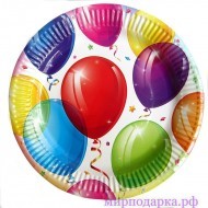 Тарелки "Яркие Шары" 6шт 18см - Интернет магазин шаров, цветов и подарков