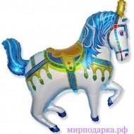 Лошадь (синяя) 39"/89*99см - Интернет магазин шаров, цветов и подарков