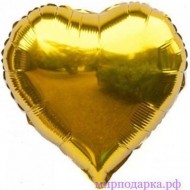 Сердце 32"/81см золото - Интернет магазин шаров, цветов и подарков