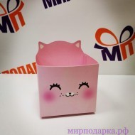 Коробка для мини-букетов "Котик" 12*20*10см - Интернет магазин шаров, цветов и подарков