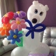 Мишка с букетом из шаров - Интернет магазин шаров, цветов и подарков