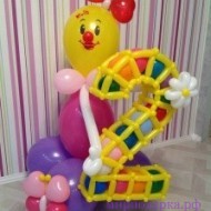 Девочка-клоун с цифрой - Интернет магазин шаров, цветов и подарков