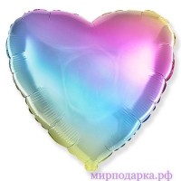 Сердце 32"/78 см Радуга нежный градиент - Интернет магазин шаров, цветов и подарков
