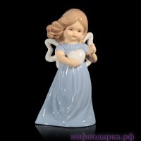 Сувенир керамика "Девочка с сердечком" 13,5х7,3х6 см - Интернет магазин шаров, цветов и подарков