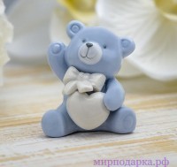 Сувенир керамика "Голубой медвежонок" 5,5х4,3х5 см - Интернет магазин шаров, цветов и подарков